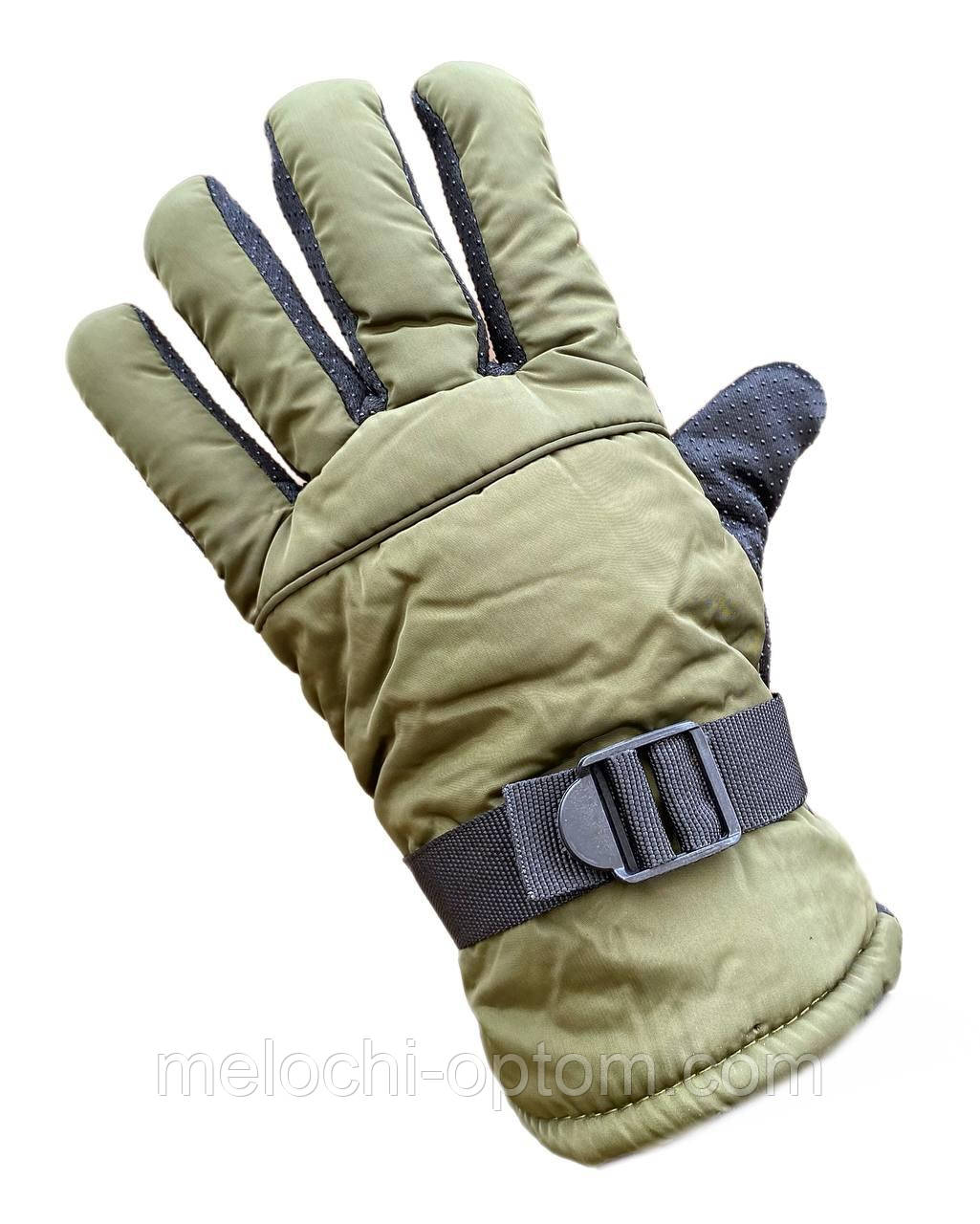 Зимові рукавички чоловічі з утеплювачем Хакі