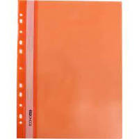 Папка-скоросшиватель Economix А4 с перфорацией прозрачный верх глянец оранжевая (10) (300) E31510-06