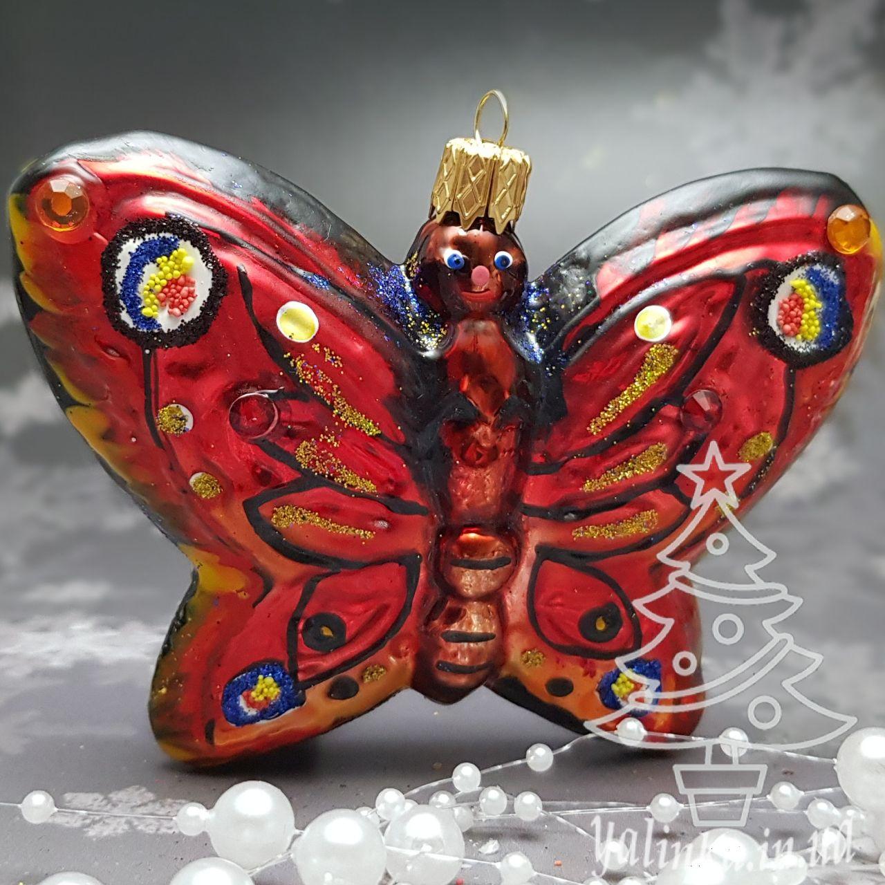 Скляна ялинкова іграшка  метелик  Snegka Poland