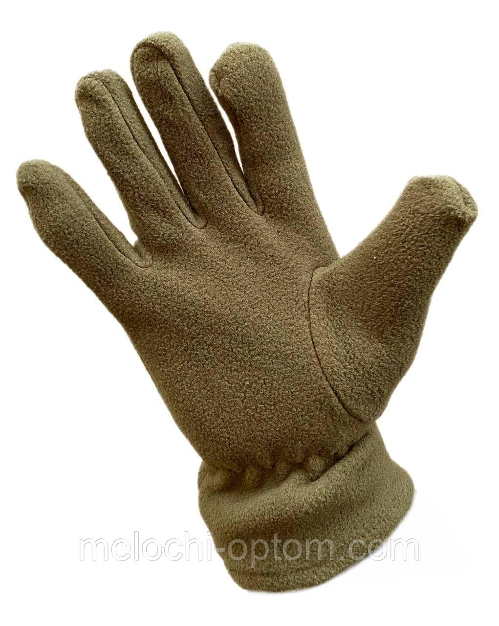 Флісові зимові чоловічі рукавички з утеплювачем Хакі