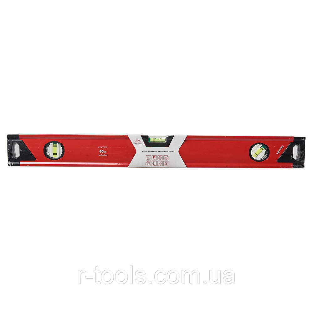 Рівень 60 см 3 капсули алюмінієва рамка 1,2 мм з магнітами Vitals Master 181792