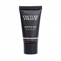 Акрил-гель COUTURE Colour Acrylic Gel 08 SHIMMER PINK, рожевий з шиммером, 30 мл