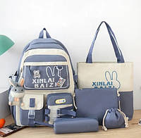 Детский рюкзак комплектом кролик Банни сумка брелок значки в подарок
