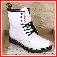 Ботинки демисезонные женские и мужские Dr. Martens white / сапоги др. Мартенс белые термо