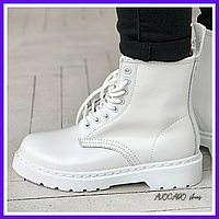 Ботинки демисезонные женские и мужские Dr. Martens white / сапоги др. Мартенс белые термо