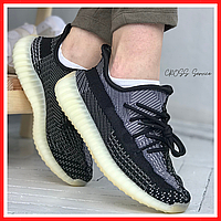 Кроссовки женские и мужские Adidas Yeezy Boost 350 v2 black / Адидас изи буст 350 черные