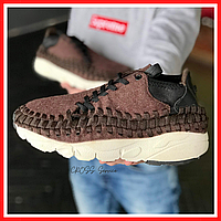 Кроссовки мужские Nike Footscape Woven brown / Найк Футскейп Вовен коричневые с белой