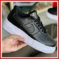 Кроссовки женские Nike Air Force Pixel black white / Найк аир Форс Пиксель черные с белой