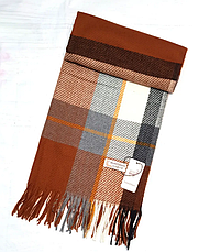 Теплий кашеміровий шарф Сарлет 180*65 см теракотовий, фото 3