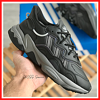 Кросівки чоловічі Adidas Ozweego black reflective / Адідас Озвіго чорні рефлективні