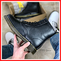 Ботинки демисезонные женские и мужские Dr. Martens black / сапоги Мартенс черные термо