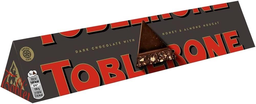 Чёрный шоколад Toblerone с медово-миндальной нугой 100 г Швейцария (ID ...