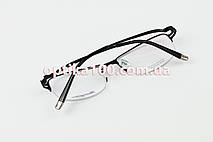 Титанова легка напівобідкова оправа для окулярів для зору з гнучкими дужками. Чорна, фото 3