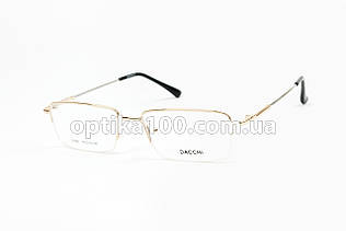 Напівобідкова оправа для окулярів для зору з гнучкими титановими дужками. Металева золотиста
