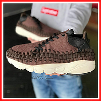 Кроссовки мужские Nike Footscape Woven brown / Найк Футскейп Вовен коричневые с белой 42