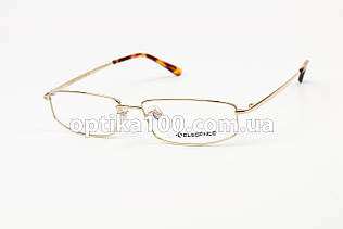 Титанова легка вузька оправа для окулярів для зору половинки. Золотиста. Elegance 0911