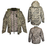 Бушлат зимовий подвійний (Куртка КВВЗ) ВСУ втомлений з підстібкою ММ-14 піксель