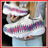 Кроссовки женские Nike Footscape Woven white gray / Найк Футскейп Вовен белые серые 36
