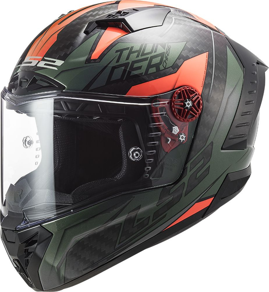 МОТОШОЛОМ ЗАКРИТИЙ LS2 FF805 THUNDER C CHASE КОЛІР GREEN ORANGE, фото 1