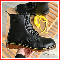 Ботинки демисезонные мужские и женские Dr. Martens black / сапоги Мартенс черные термо 42