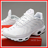 Кроссовки женские и мужские Nike air max TN+ white / Найк аир макс ТН+ плюс белые