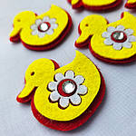 Декор на липучці "Качка" жовто-червона 3*4 см, фото 2