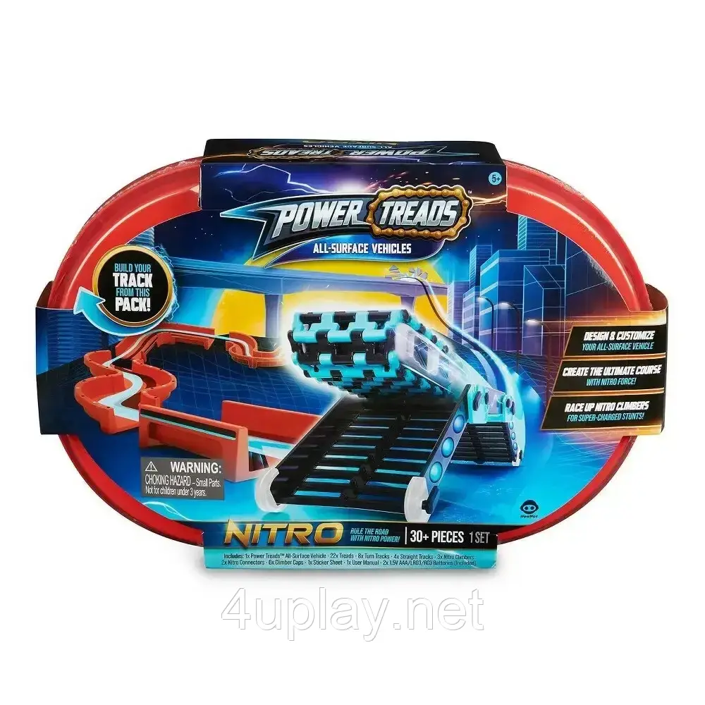 Трек машини всюдиходи WowWee Power Treads. Ігровий набір Nitro Stunt Pack 30+ складових