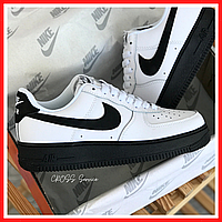 Кроссовки женские Nike Air Force 1 white / кеды Найк аир Форс 1 белые черные