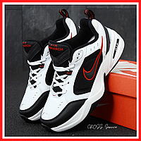 Кроссовки мужские Nike Air Monarch white black / Найк аир Монарх белые черные