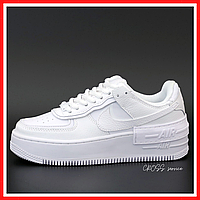 Кроссовки женские Nike Air Force Shadow white / кеды Найк аир Форс Шадов белые