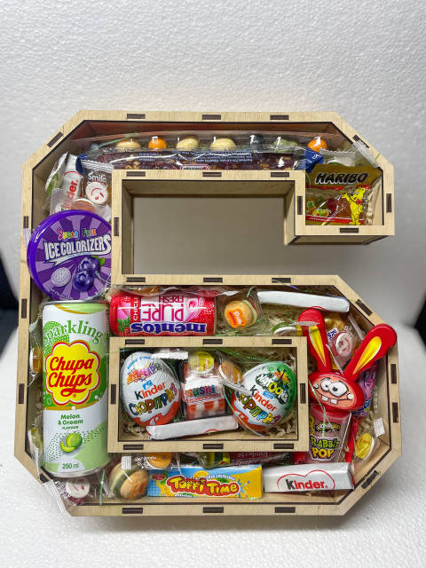 Цифри з дерева для подарункових боксів, цифра-коробка для