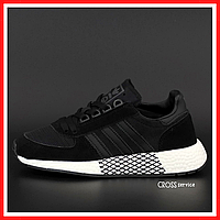 Кроссовки мужские и женские Adidas Marathon Tech black / Адидас Марафон теч черные