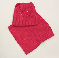 Шапка "Кішка" з бусинками + хомут на флісі 0900