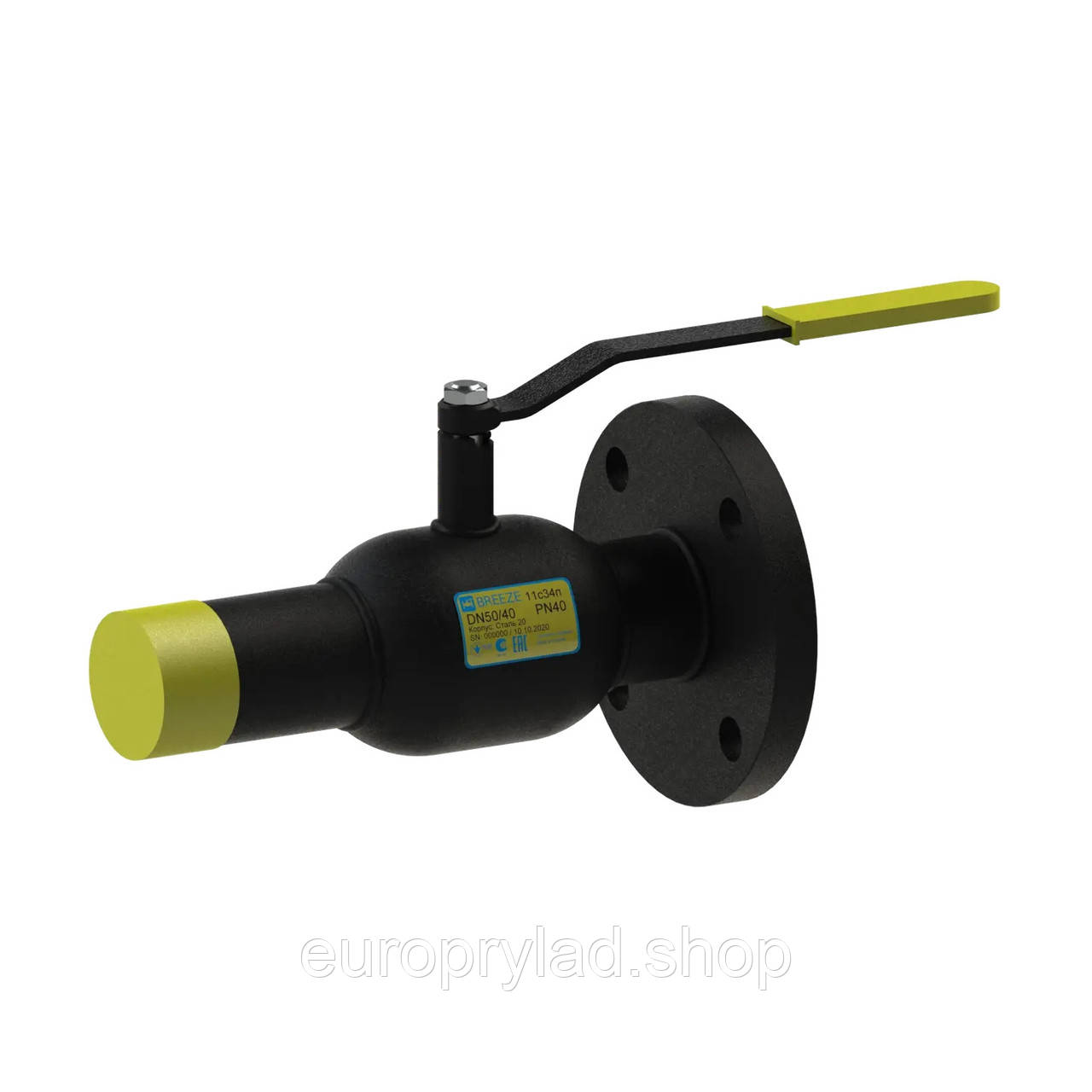 Кран кульовий 11с34п Ду25/20 комбінований сталевий стандартно-прохідний BREEZE, фото 1