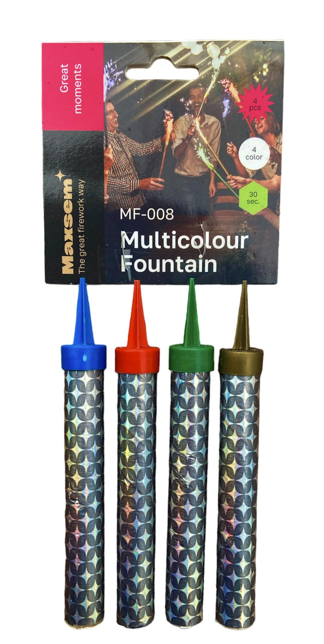 Тортова свічка 12 см горіння 30 сек Maxsem MF-008 Cake Fountain, 4 шт/уп