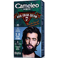 Краска для волос, бороды, усов мужская Delia Cameleo Men Hair Color Cream Dark Brown, 30 мл