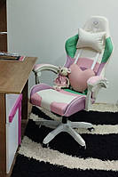 Кресло геймерское игровое с раскладным подушкой Lady 813 розово-фиолетовое Кресло для девочек Стул игровой