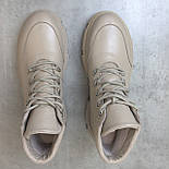 Кавові напівчеревики шкіряні на байці демісезонне жіноче взуття великих розмірів 40 44 Gerda Latte BS, фото 9