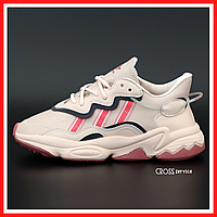 Кроссовки женские Adidas Ozweego pink / Адидас Озвиго розовые рефлективные