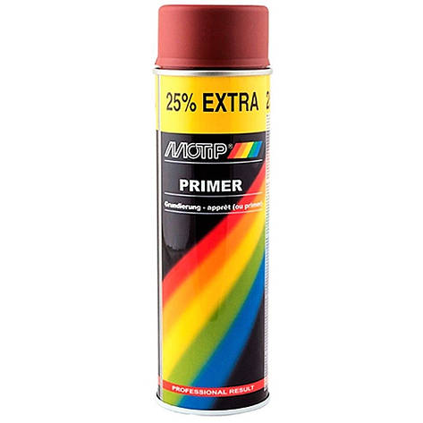 Акриловий ґрунт спрей червоний Motip Primer Spray Red 500мл, фото 2