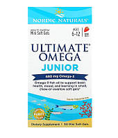 Омега для детей 6-12 лет Ultimate Omega Junior, Nordic Naturals (Нордик), со вкусом клубники, 90 мини-капсул