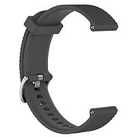 Ремешок силиконовый 20мм для Samsung Galaxy Watch 42 | 3 41 mm | Active | Active 2 BeWatch GT Темно-серый