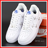 Кроссовки женские и мужские Nike Air Force 1 white / кеды Найк аир Форс 1 белые низкие