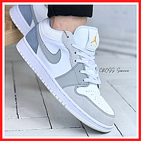 Кроссовки женские Nike air Jordan Retro 1 Low gray / кеды Найк аир Джордан Ретро 1 низкие серые