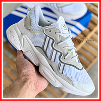 Кроссовки мужские и женские Adidas Ozweego white gray / Адидас Озвиго белые серые