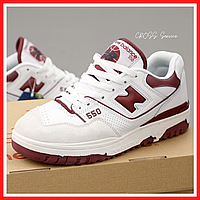 Кроссовки женские New Balance 550 white red / Нью Баланс 550 белые красные