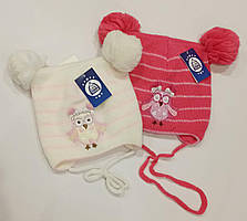 Шапка "Сова", з бубонами, на флісі