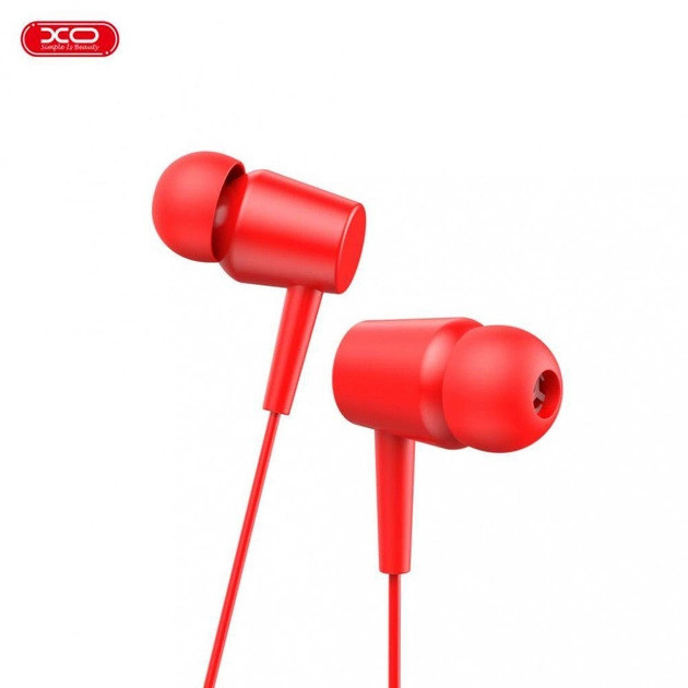 Навушники вакуумні провідні з мікрофоном HF XO EP57 Red