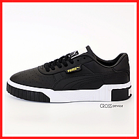 Кроссовки женские Puma Cali Bold black white / кеды Пума Кали болд черные белые