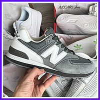 Кроссовки женские New Balance 574 gray / Нью Беланс 574 серые замш